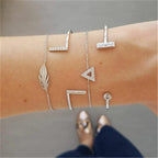 Fashion Bohemia Leaf Round Knot Cuff Bangle Gold Chain Charm Bracelet  for Women Simple Geometric Bracelets Luxury Jewelry - SJB-DIAMOND ELITES