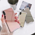 Luxury Mirror Phone Case For iPhone 14 13 12 11 Pro XS MAX XR Shockproof Back Cover Case For iPhone 7 8 6s 6 s plus Protective Case Hard Back Soft Bumper Anti-Scratch Phone Cover For Girls