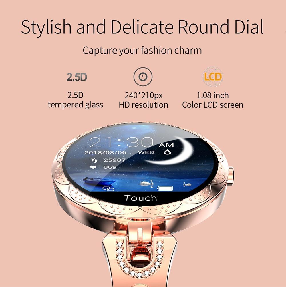 Fashion Women's Smart Watch Waterproof Wearable Device Heart Rate Monitor Sports Smartwatch For Women Ladies - SJB-DIAMOND ELITES