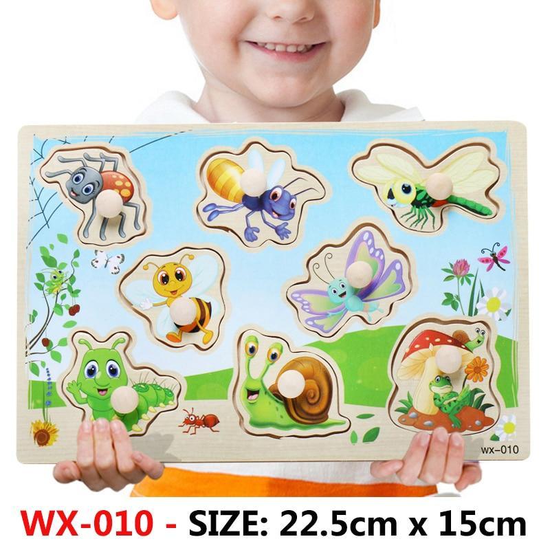 New Hand Grab Board Wooden Puzzle Toys for Children Cartoon Animal Fruit  Kids Baby Early Educational Learning Toy - SJB-DIAMOND ELITES