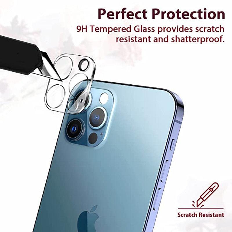 3PCS Camera Lens Protection For iPhone 12 13 14 Pro Max Lens Screen Protector 3D Full Tempered Glass For 11 ProXS MAX Camera Tempered Glass Camera Lens Protector Guard for iPhone Stevvex