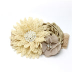 Luxury Modern Handmade Flower Headband Newborn Infant Pearl Flowers With Lace wide Headbands Bebes Hair Accessories Bow
