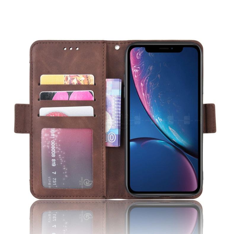 Wallet Cases For iPhone XR Case Magnetic Closure Flip Cover For iPhone X XS Max Leather Card Photo Holder Phone Bags PU Leather Flip Case Cover Stand Pocket for iPhone Stevvex