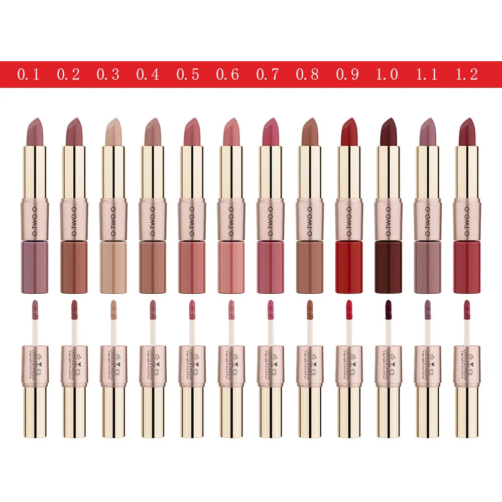 O.TWO.O 12 Colors Makeup Lipstick Lip Gloss Sexy Red Lip Stick Waterproof Moisture Lips Cosmetics Matte Lipsticks Lootquake LLC
