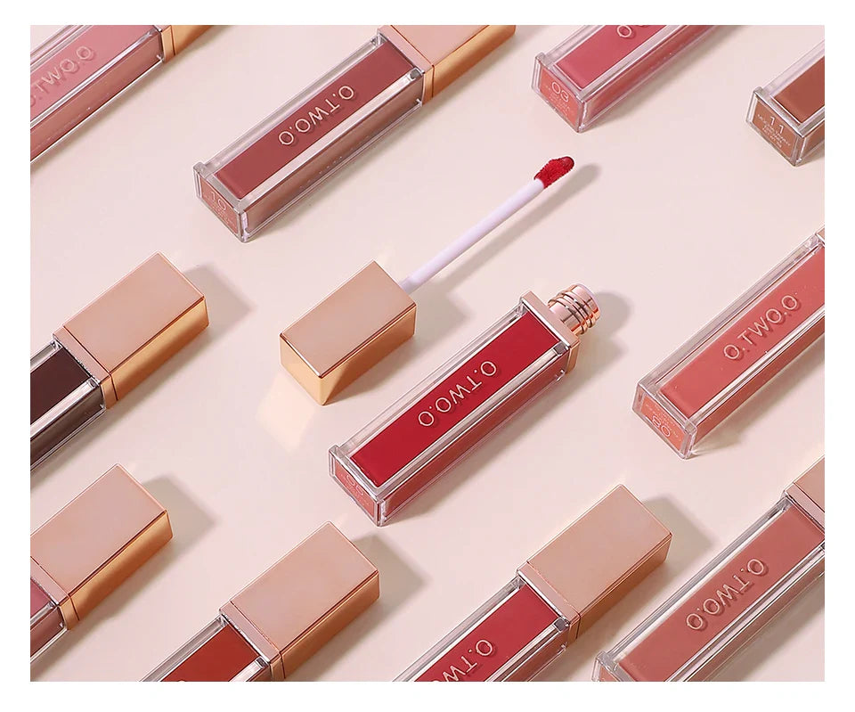 O.TWO.O 12 Color Liquid Lipstick Matte Finish Sexy Silky Lip Gloss Waterproof Kiss-proof Lasting Lip Glaze Lip Tint Cosmetics Lootquake LLC