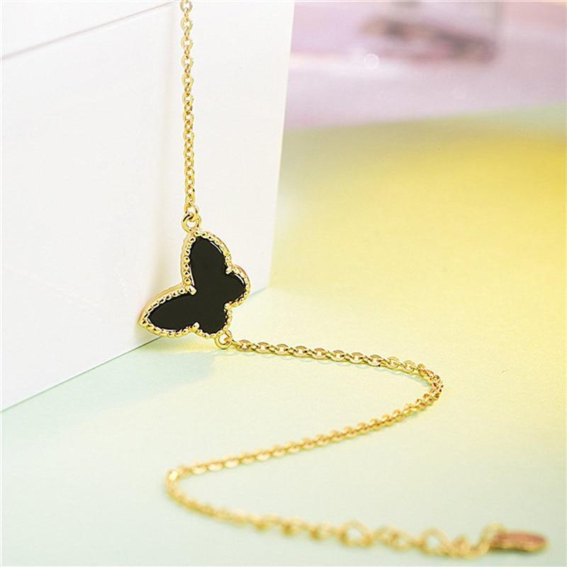 New Modern Fashion Gold Bracelet For Girl Elegant 925 Silver Jewelry Butterfly Shaped Bracelets Luxury For Female Wedding Party Ornament - SJB-DIAMOND ELITES
