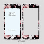3D Curved Edge Tempered Glass for iPhone 6 6s 7 8 Plus Fashion Flowers Pattern Screen Protector Protective Film Tempered Glass Screen Protector Designed for iPhone Stevvex