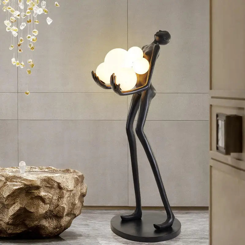 Modern Human Body Resin Decorative Abstract Statue Sculpture Lamp Floor Art Light Women Lady Home Decor Animal Decorative Bronze