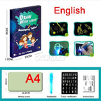 A3 A4 A5 Kids Luminous Drawing Board with Light-Fun Magic Sketchpad Draw Tablet Fluorescent Pen Russian English Light Up Toys - SJB-DIAMOND ELITES