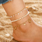 Luxury Leg Brecelet Gold Color Tassel Beads Anklet Bracelet for Leg for Women Set - SJB-DIAMOND ELITES