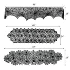Halloween Decoration Lace Spider Web Skeleton Skull Tablecloth Black Fireplace Mantel Scarf Event Party Decoration Supplies Lootquake LLC