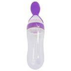 Silicone Baby Bottle With Spoon Food Supplement Bottles Squeeze Spoon Milk Feeding Bottle Cup For Baby and Kids