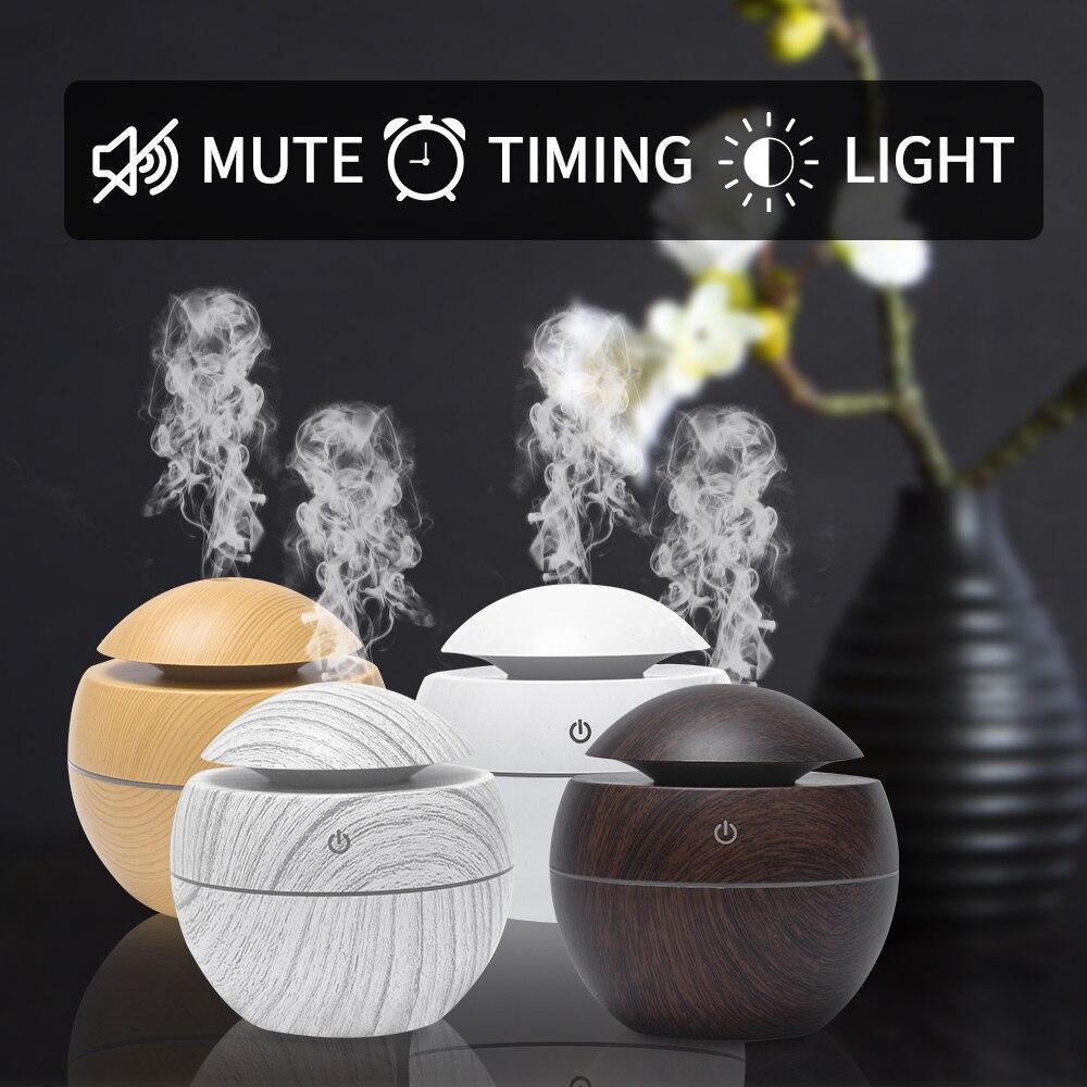 Mini USB Aroma Essential Oil Diffuser Ultrasonic Air Humidifier Mist Maker Aroma  7 Color LED Light Home Office Stevvex