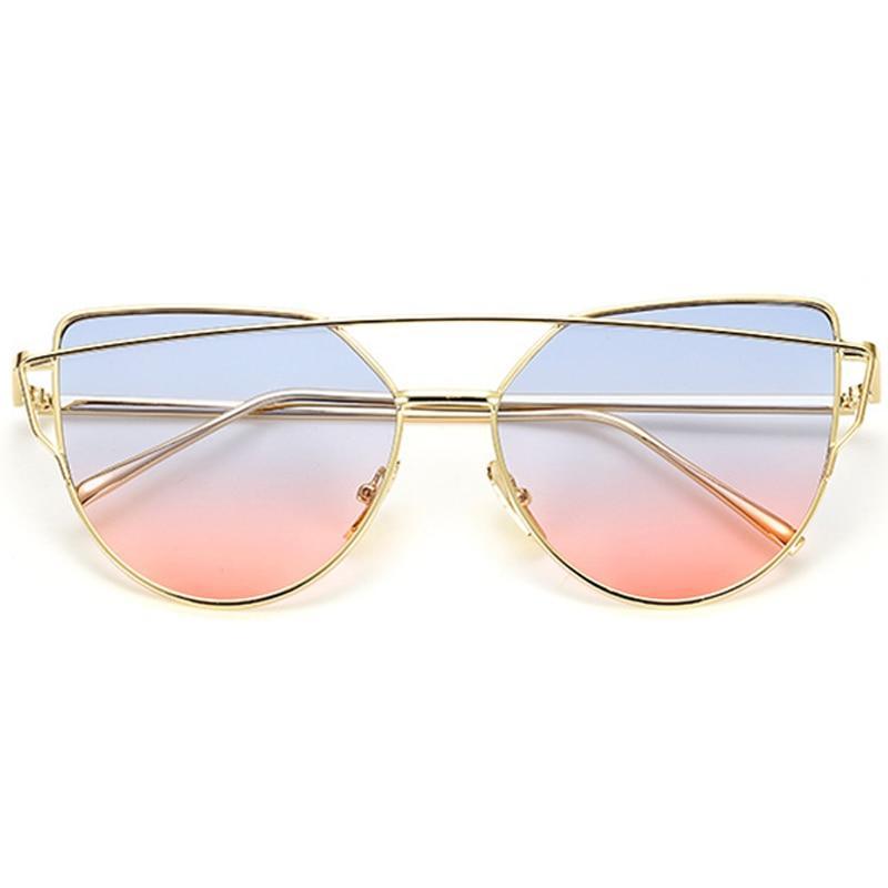 NEW  Stevvex Designer Cat eye Sunglasses For Women and Ladies in Vintage Metal Reflective Glasse Mirror Retro Oculos De Sol Gafas Style With UV 400 Protection - SJB-DIAMOND ELITES