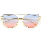 NEW  Stevvex Designer Cat eye Sunglasses For Women and Ladies in Vintage Metal Reflective Glasse Mirror Retro Oculos De Sol Gafas Style With UV 400 Protection - SJB-DIAMOND ELITES