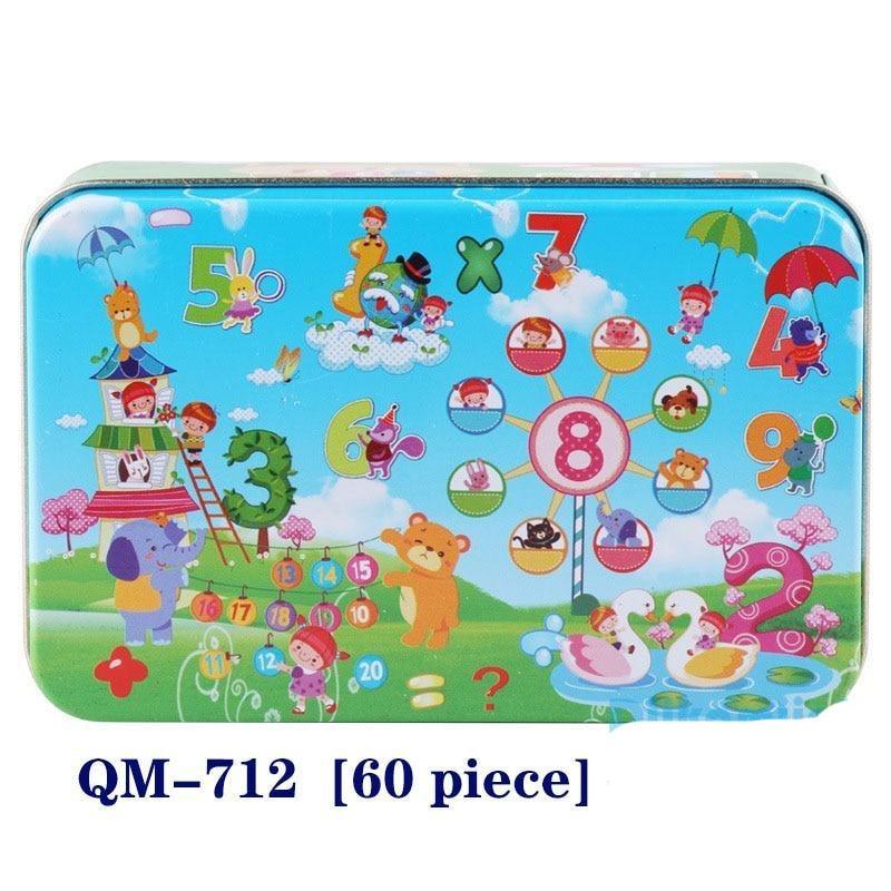 New 60 Pieces Wooden Puzzle Kids Toy Cartoon Animal Wooden Puzzles Child Early Educational Learning Toys for Christmas Gift - SJB-DIAMOND ELITES