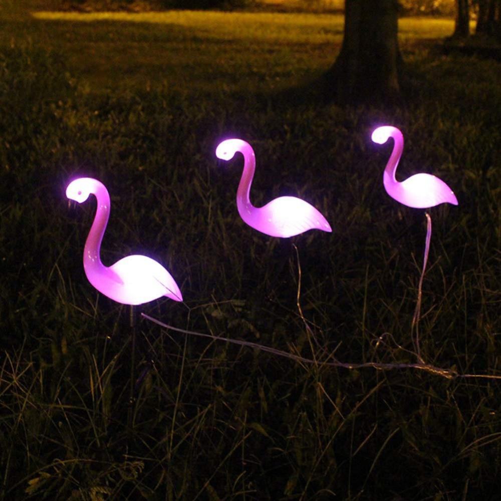 Flamingo LED Solar Modern Lamp For Garden And Yard With Base Station 3 Piece Set Decorative Lighting For Pathway Driveway Landscape - SJB-DIAMOND ELITES