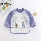 Cute Cartoon Print Baby Waterproof Long Sleeve Apron Children Feeding Smock Bib Baby Accessories