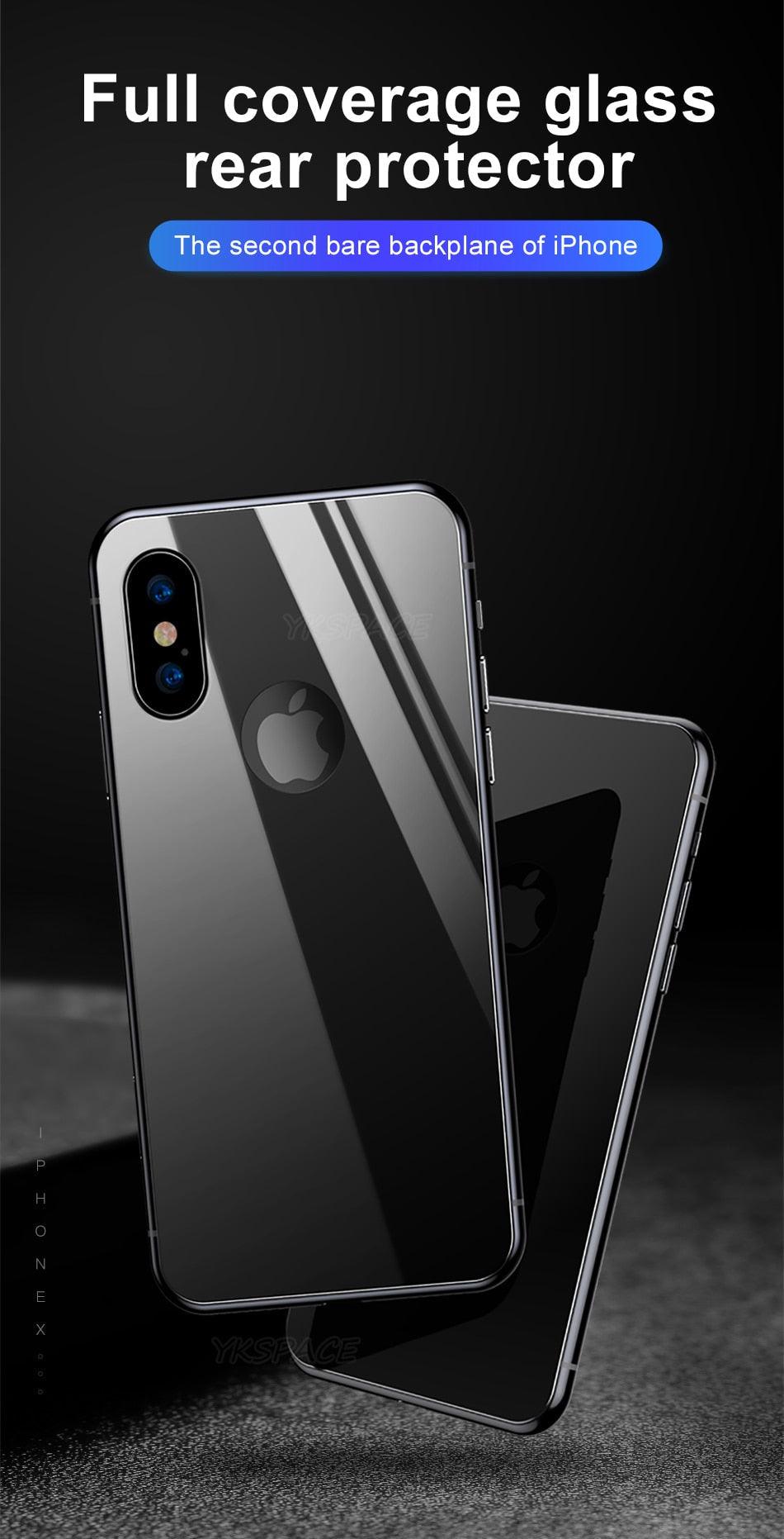 Back 9H Tempered Glass For iPhone 14 Plus 13 12 mini 11 Pro X XR XS Max Rear Screen Protector Protective Film Gold Black White Anti Scratch Edge to Edge Coverage Back Glass for iPhone Stevvex