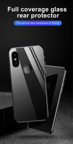 Back 9H Tempered Glass For iPhone 14 Plus 13 12 mini 11 Pro X XR XS Max Rear Screen Protector Protective Film Gold Black White Anti Scratch Edge to Edge Coverage Back Glass for iPhone Stevvex
