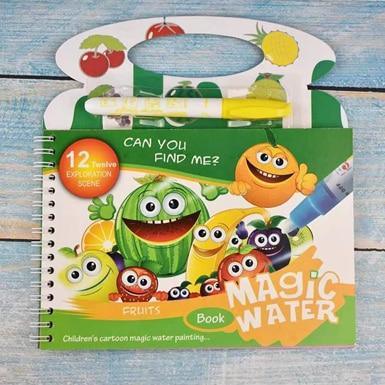 Montessori Coloring Book Doodle & Reusable Magic Pen Painting Drawing Board For Kids Baby Educational Birthday Toy - SJB-DIAMOND ELITES