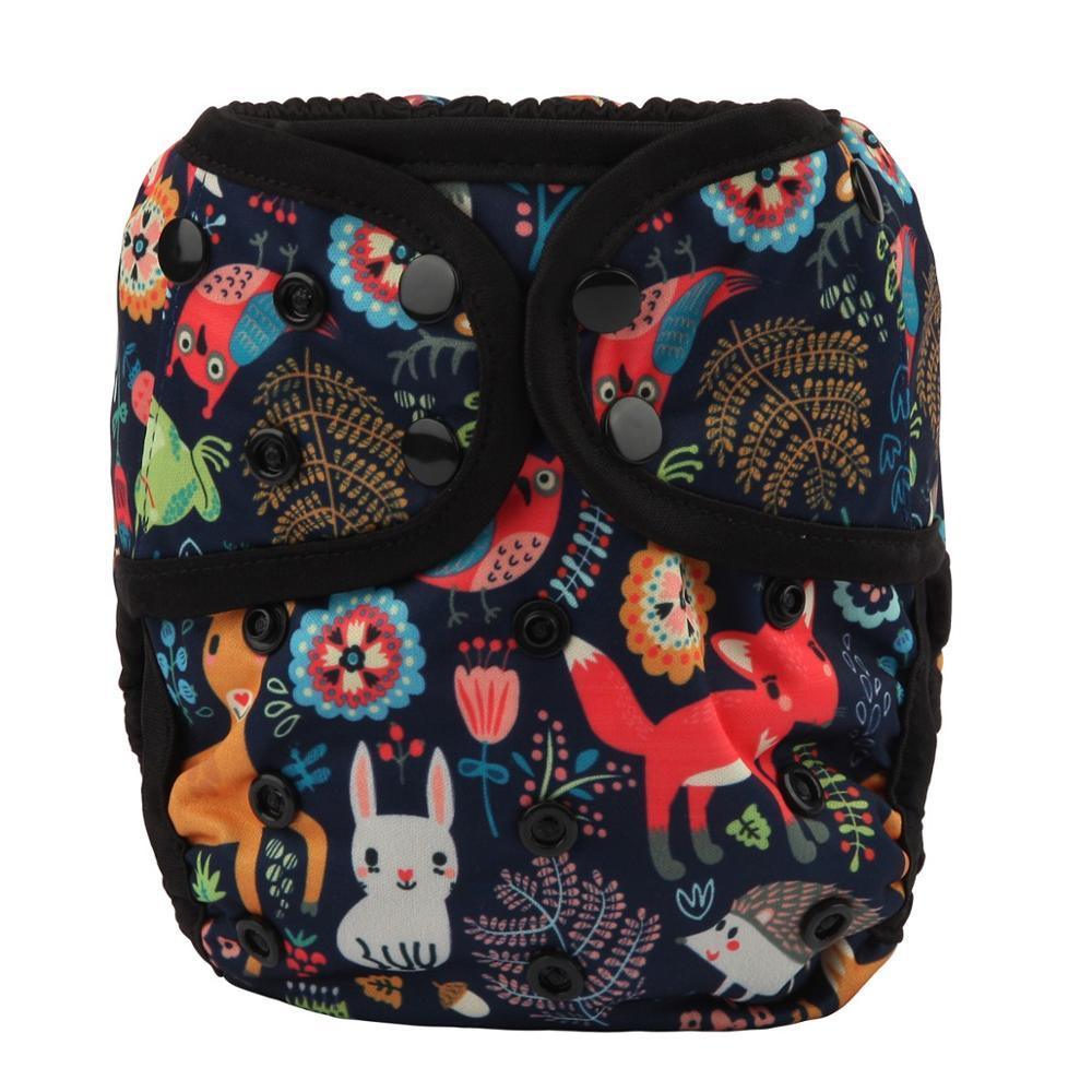 Baby Girl Pink One Size Cloth Diaper Cover Comfortable Nappy With Double Gusset Cartoon Designs Baby Boys Diapers Stevvex