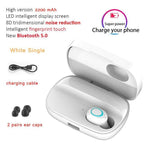 STEVVEX 3500mAh LED Bluetooth Wireless Earphones Headphones Earbuds TWS Touch Control Sport Headset Noise Cancel Earphone Headphone - SJB-DIAMOND ELITES