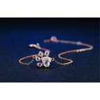 Elegant Wedding Jewelry Modern Dog Cat Paw Bear Claw Pink Heart AAA Cubic Zircon Rose Gold Chain Link Luxury Bracelets For Women Party Jewelry Gift - SJB-DIAMOND ELITES