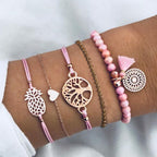 Boho Rose Map Bracelets & Bangles for Women Bohemian Round  Charm Bracelet Set Fashion Multilayer Accessories Luxury Jewelry - SJB-DIAMOND ELITES