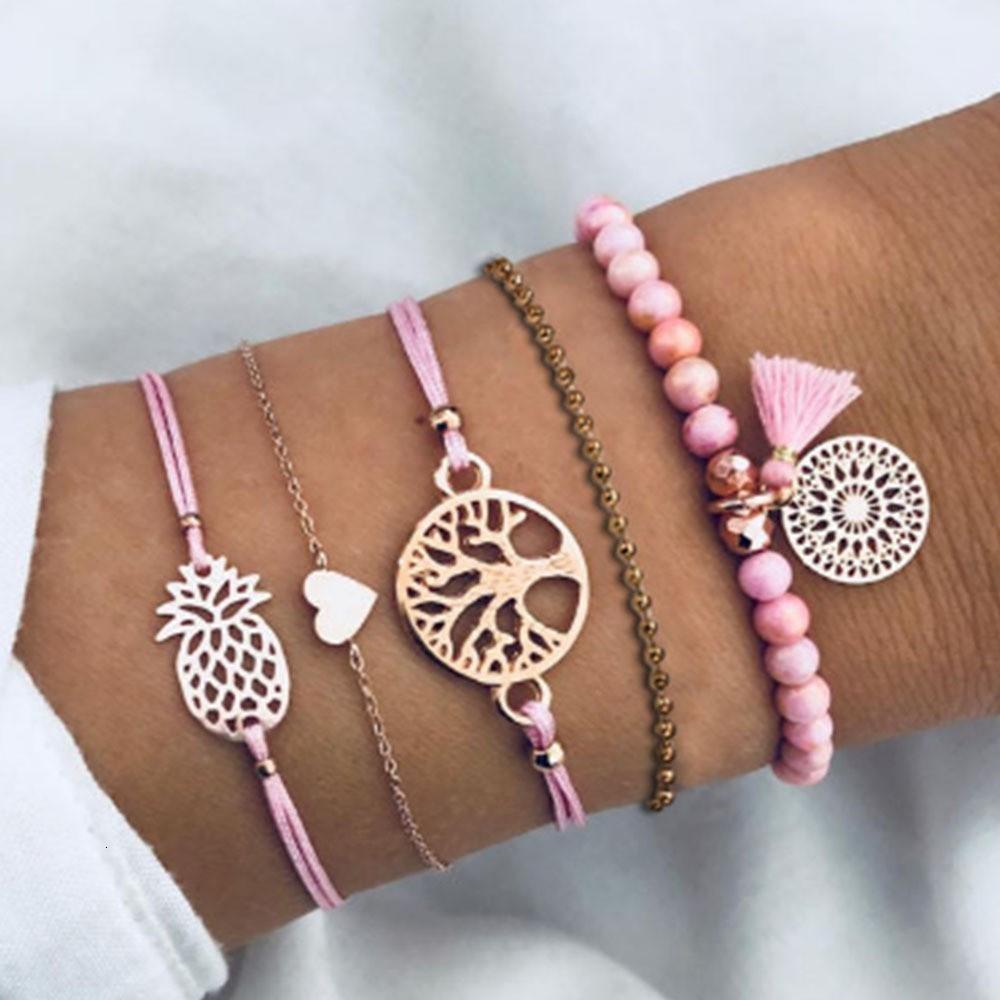 Boho Rose Map Bracelets & Bangles for Women Bohemian Round  Charm Bracelet Set Fashion Multilayer Accessories Luxury Jewelry - SJB-DIAMOND ELITES