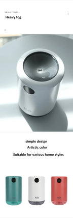Home Table Wireless Ultrasonic Air Humidifier, Portable Mini Aroma Water Mist Diffuser, Battery Life Show, 500ml, 2000mAh Lootquake LLC