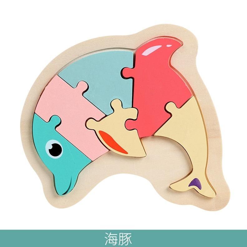 Wooden Children Colorful Animal Stevvex Puzzle for Toddler Creative Puzzle Early Educational Toys for Boys and Girls 2-4 - SJB-DIAMOND ELITES