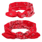 Luxury Modern Bow For Mother and Baby Headband Turban Rabbit Ears Elastic Hair Bands Retro Print Parent-Child Hair Accessories