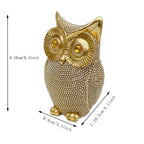 Modern Home Decor Sculpture Unique Sparkling Golden Owl Figurine Resin Statue for Office Living Room Desktop Ornaments Lootquake LLC