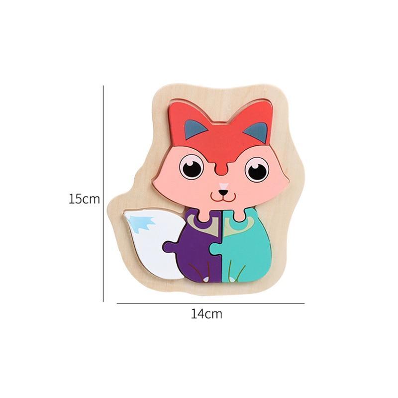 Wooden Children Colorful Animal Stevvex Puzzle for Toddler Creative Puzzle Early Educational Toys for Boys and Girls 2-4 - SJB-DIAMOND ELITES