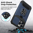 Slide Camera Cover Kickstand Card Wallet Case for iPhone11 X XS 8  Shockproof Protective Phone Case  Wallet Case for iPhone With Sliding Camera Case With Kickstand Magnetic Adjustable Ring Holder Stevvex