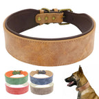 The Wide Luxe Collar - Padded Leather for Large Dogs Fashioned Furbabies