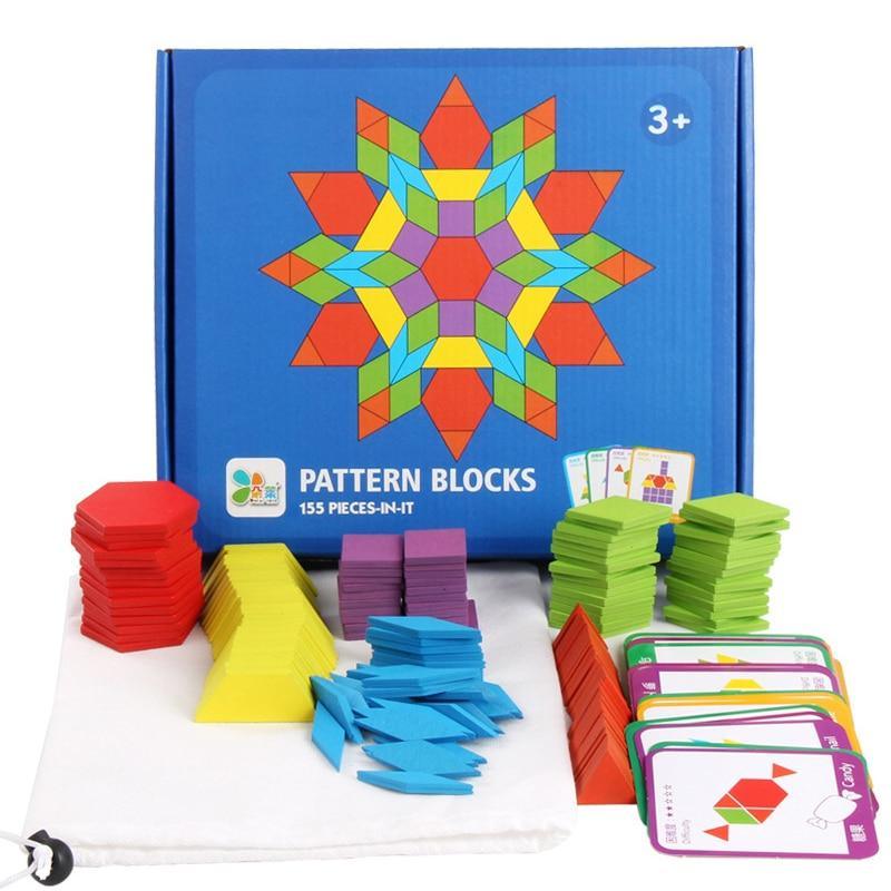 155pcs Wooden Puzzle Board Set Colorful Baby  Educational Toys for Children Learning Developing Toy For Kids Puzzle - SJB-DIAMOND ELITES