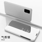 Smart Flip Phone Case For iPhone X XR XS 5 5S SE 7 8 6 6S Plus 11 12 13 Mini Pro Max 2020 Mirror Window Standing Holder Cover  Mirror Screen Smart Plating Case 360 Full Body Ultra Thin Intelligent Protective Case Stevvex
