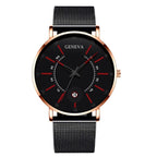 Men Watches Luxury Fashion Mens Business Watch Ultra Thin Stainless Steel Mesh Belt Quartz Wrist Watch For Men's and Boys - SJB-DIAMOND ELITES