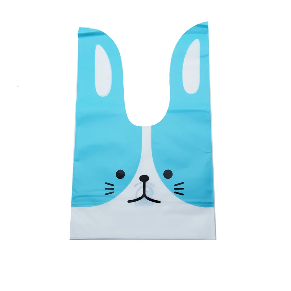 Hot Sale 20 / Batch Cute Rabbit Carrot Ear Biscuit Bag Candy Biscuit Gift Bag Snack Baking Packaging Supplies Easter Decoration Lootquake LLC