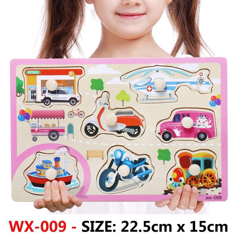 New Hand Grab Board Wooden Puzzle Toys for Children Cartoon Animal Fruit  Kids Baby Early Educational Learning Toy - SJB-DIAMOND ELITES