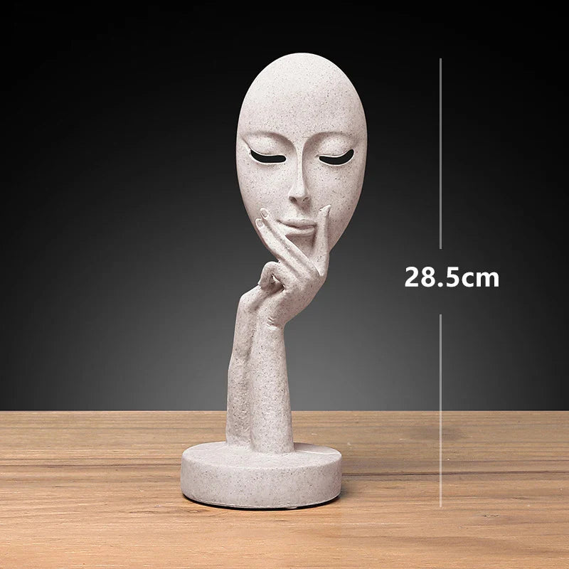 3D Face Mask Abstract Sculpture, Home Decoration Statue, Table Decorations Accessories, Art Figurine, Living Room Decor Lootquake LLC