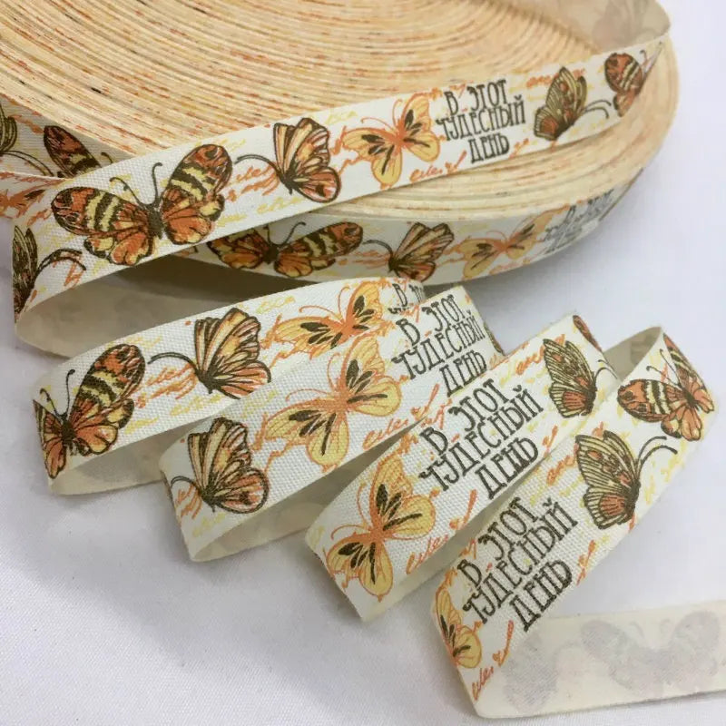 5Y 1.5cm/2.5cm Flowers Printed Cotton Floral Ribbon For Handmade DIY Craft Scrapbook Gift Packing Easter Wedding Christmas Deco Lootquake LLC