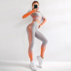 Women's Seamless Yoga Set Long Sleeve - SJB-DIAMOND ELITES
