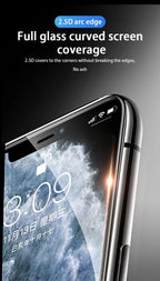 3pcs Full Cover Protective Glass On For Iphone 11 12 13 Pro Max Tempered Glass Film Iphone X Xr Xs Screen Protector Curved Edge Anti Scratch Bubble Free Smooth Tempered Glass Screen Protector