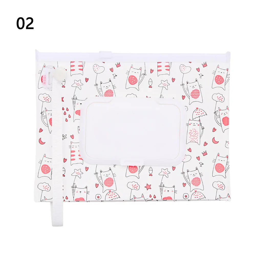 NEW Portable EVA Baby Wet Wipe Holder Case Reusable Refillable Wet Wipe Bag Tissue Box Snap-Strap Cosmetic Pouch Home Storage Lootquake LLC