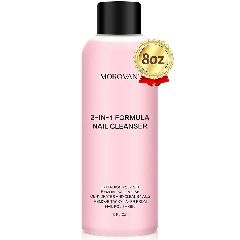 8oz Nail Cleanser 2 in 1 (Poly Nail Extension Gel Slip Solution+Professional Nail Cleanser) Nail Polish Remover Lint-free Slip Lootquake LLC