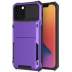 Blue Men Card Holder Hidden Pocket Phone Case Dual Layer Bumper Armor Protective Cover For iPhone 14 13 Pro Max 13 Mini 13 Pro Card Slots Wallet Case Cover Slide Armor Wallet Card Slots Holder for iPhone 13 Stevvex