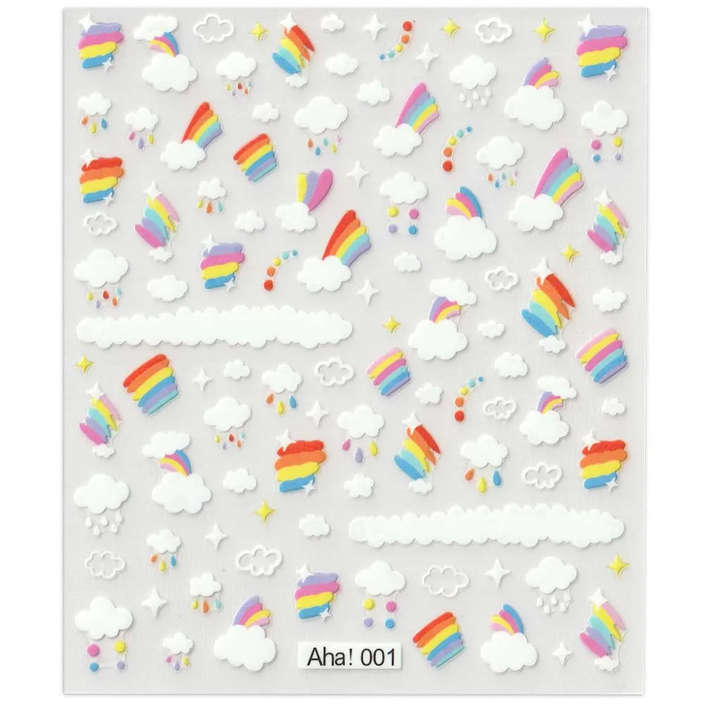 42Model Sticker Nail Decal 3D Adhesive Patch,Smile/Animal/Flower Nail Art Decorations Manicure Sticker Easter Day Design Decal- Lootquake LLC